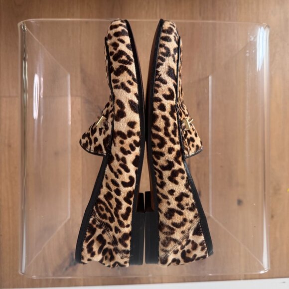 Sam Edelman Loraine Leopard Print Calf Hair Loafers Size 10 Quiet Luxury Classic - Picture 4 of 16